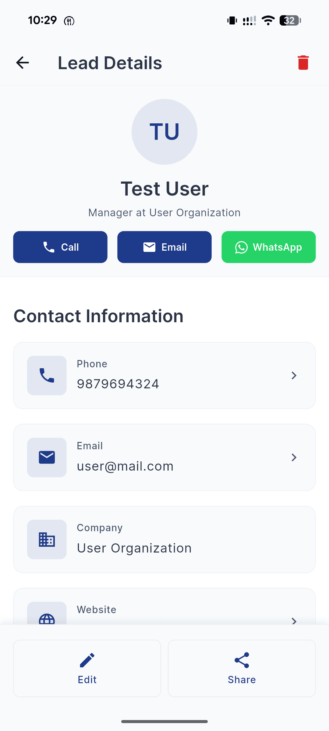 Lead Details